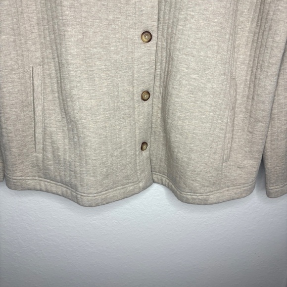 Pure Jill J. Jill Oatmeal Quilted Ribbed Knit Jacket Heather Taupe Size XL - Picture 3 of 7